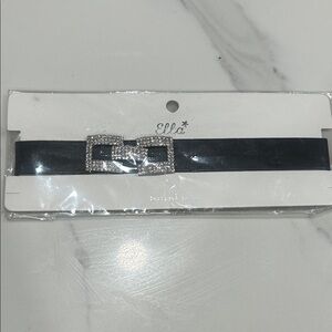 Ella Dazzling Silver Necklace with Black Accents